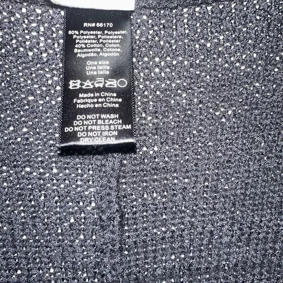 ANTHROPOLOGIE Cardigan Size OS Black Dolman Sleeve Open Knit AKEMI KIN Capsule - Picture 5 of 9